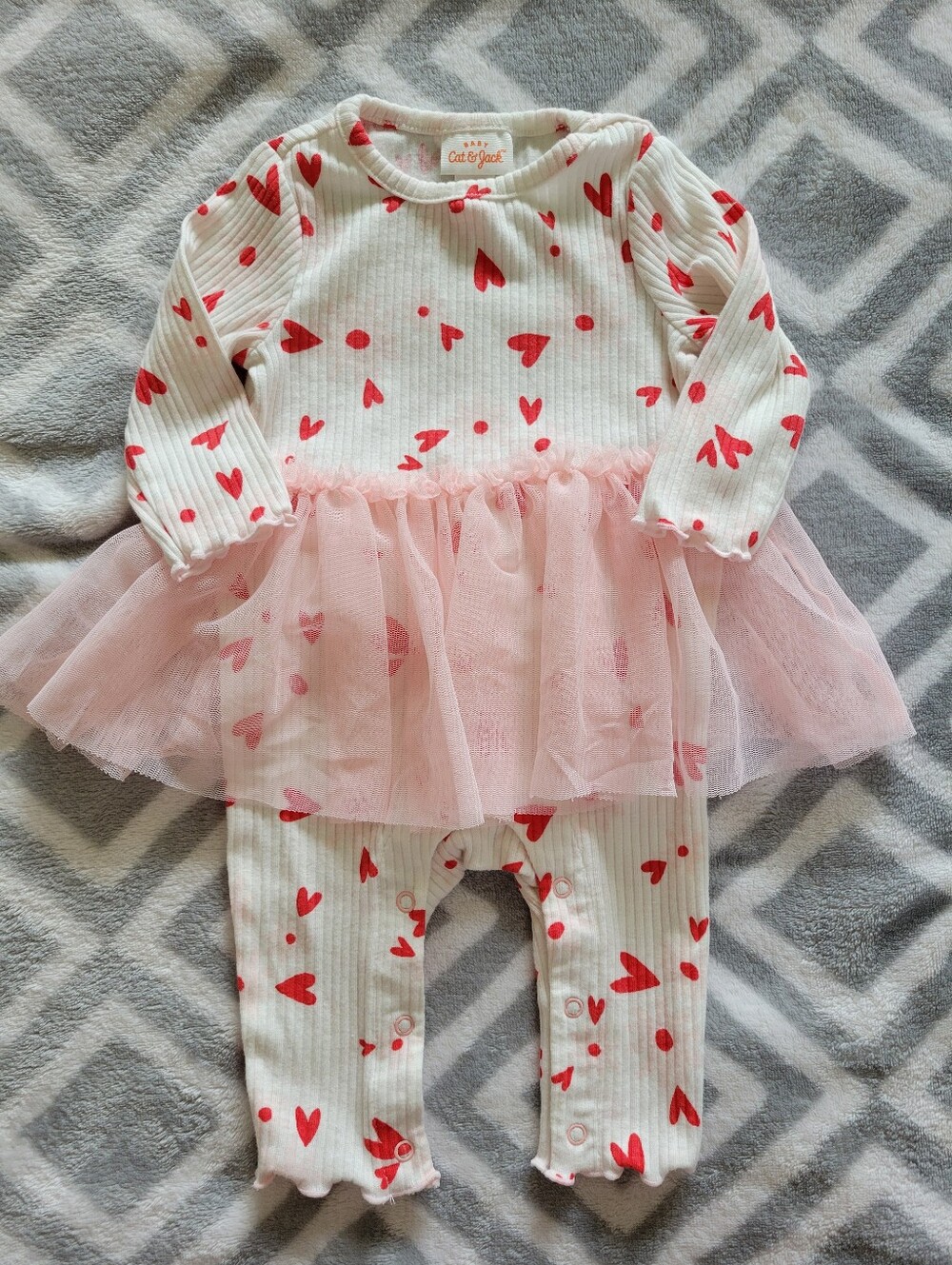Baby Girls size newborn Heart and flower Print Tutu Romper